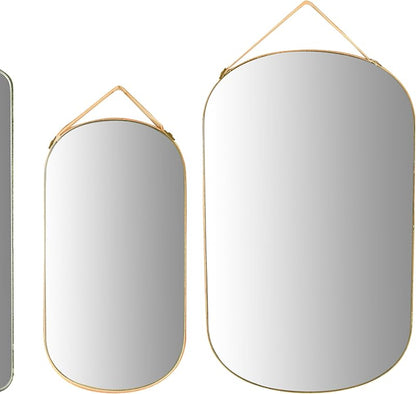Various Velvet Edged Wall Mirrors Multicolor Set of 6