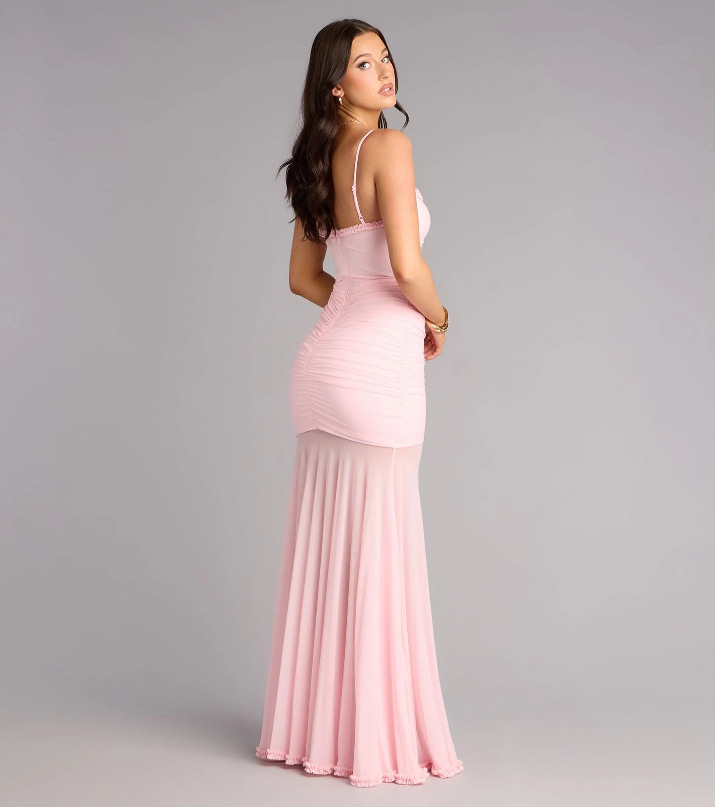 Sherrie Mesh Slit Mermaid Formal Dress