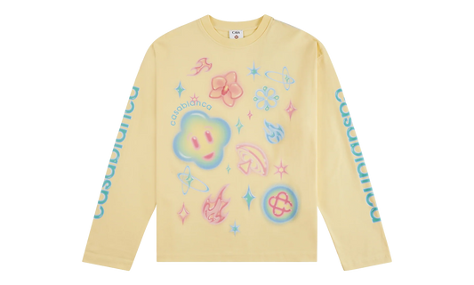 Airbrush Icons Long Sleeve T‑Shirt "Pale Yellow" M P26 JTS 062 01