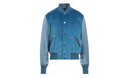Velvet Satin Bomber Jacket "Blue" MOS017 420