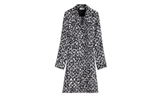 SILK FLORAL WRAP MIDI DRESS "Black" RW DR0013 5615 P23 10