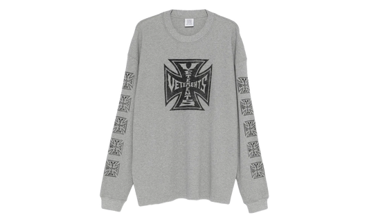 Biker Cross Waffle Long-Sleeve "Grey Melange" ME76LS181G GREY