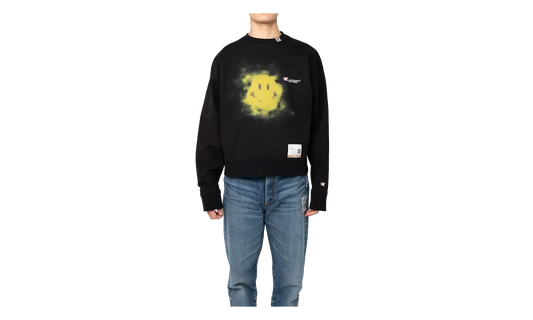 Smiley Face Crew Sweatshirt "Black" A09PO713 BLACK