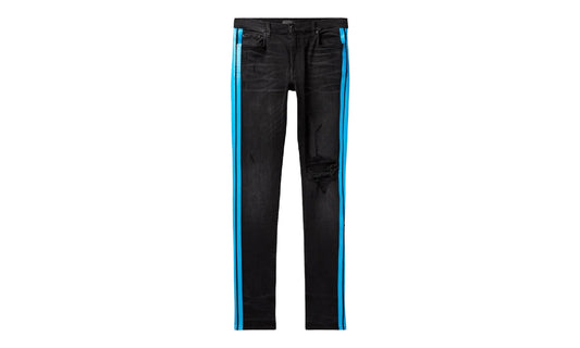 Broken Track Jeans "Aged Black Neon Blue" MBTRJ BKN ANB