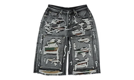 Hell Camo Denim Shorts "Black" TC25PT2202