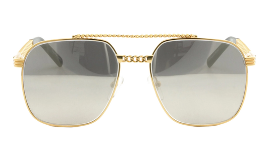 XL Cuban Link Edition 24KT "Yellow Gold / Dark Gray Gradient Mirror Flash Silver" CLXL2 0001 16D3