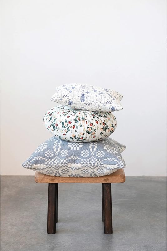 Woven Cotton Jacquard Pillow 20 L x 20 W x 0 H Greige
