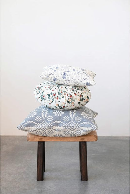 Woven Cotton Jacquard Pillow 20 L x 20 W x 0 H Greige