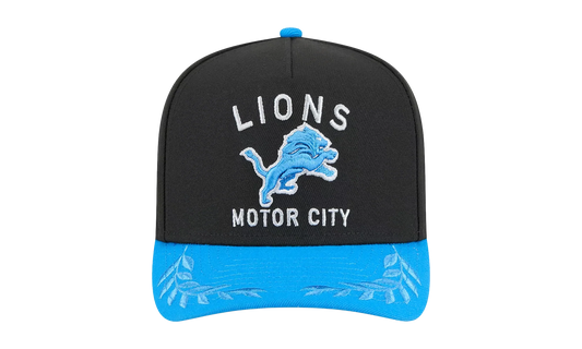 9FIFTY Detroit Lions NFL A Frame Snapback Hat "Black / Blue" NE105