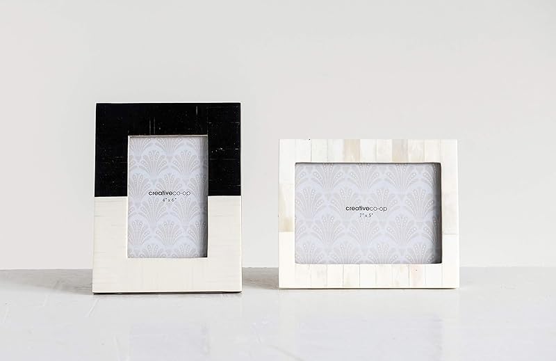 Amazoncom White Resin Photo Frame with Beige Accents Holds 5 x 7 Photo
