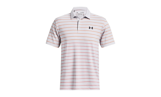 Playoff 3.0 Stripe Polo "Halo Gray / Orange Blast" 1378676 014