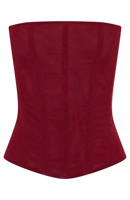 Tell Me A Secret Strapless Bustier Wine