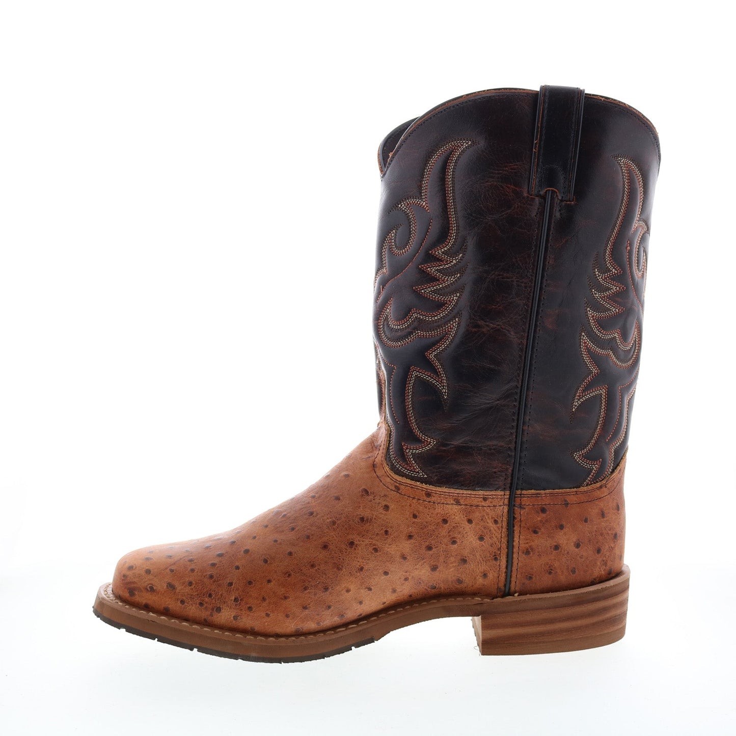 6750 Mens Brown Wide Leather Slip On Cowboy Western Boots