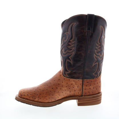 6750 Mens Brown Wide Leather Slip On Cowboy Western Boots