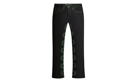 Drkshdws Outline Denim Pants "Black / Green" 10010689