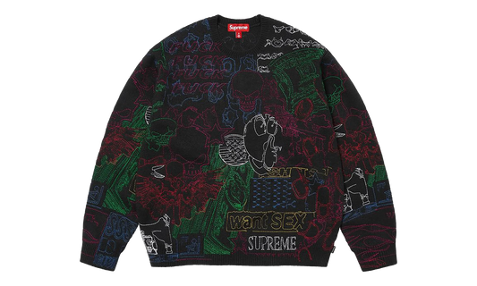 Collage Embroidered Sweater "SS26 - Black" SU27293