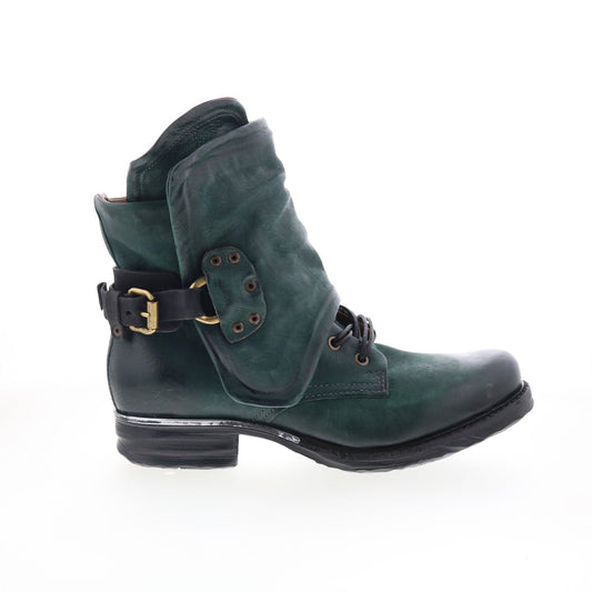 Simon 717204-1201-0001 Womens Green Leather Ankle & Booties Boots