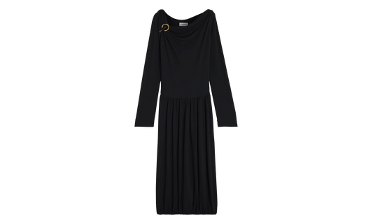 DRAPED MIDI DRESS WITH BROOCH "Black" RW DR0004 4792 P23_10