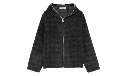 Full Zip Hoodie "Fuzzed Plum Check" M2266FF