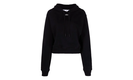Off Stamp Cropped Hoodie WMNS "Black" OWBB016C99JER0011001