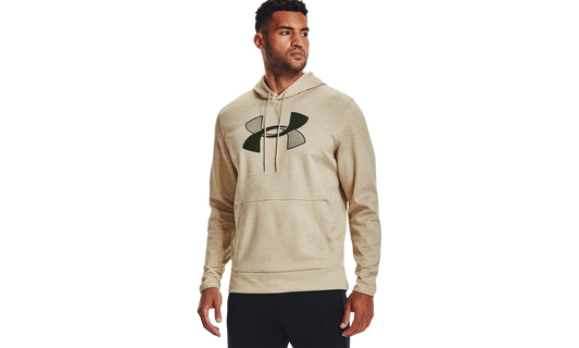 Armour Fleece Big Logo Hoodie "Khaki Base / Baroque Green" 1357085 289