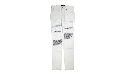 Vintage Bandana Art Patch Jeans "White" PS22MDS023 140