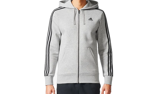 3 Stripes Big And Tall Essential Hoodie "Medium Grey Heather / Black" BR3222