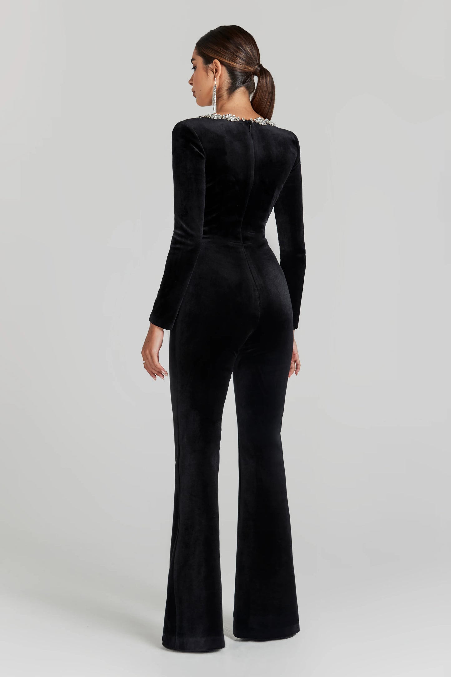 Keyana - Neck-Detail Solid Jumpsuit
