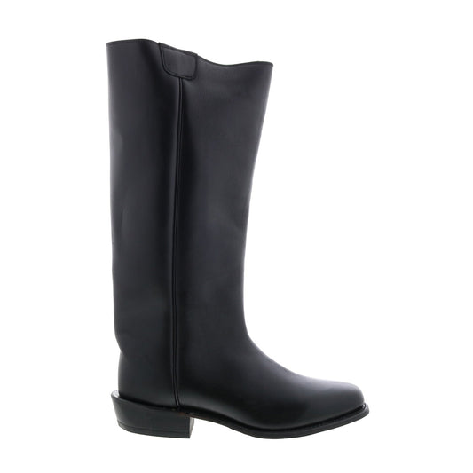 8220 Mens Black Leather Slip On Cowboy Western Boots