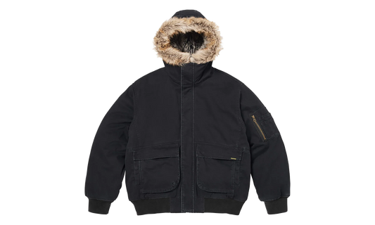 Reversible Faux Fur Hooded Work Jacket "SS26 - Black" SU27011