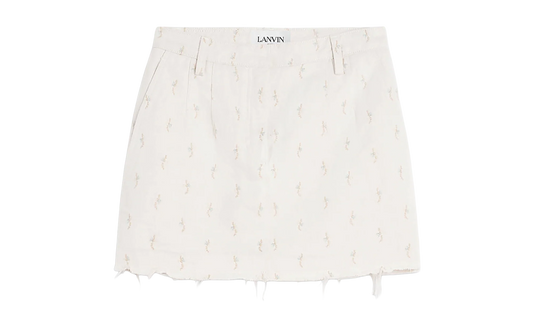 LINEN EMBROIDERED MINI SKIRT "Ecru" RW ST0203 D061 E23 02