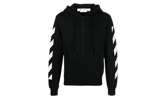 Diag Arrow Knit Zip Hoodie "Black / White" OMHA080C99KNI0011001