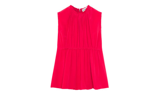 SILK SLEEVELESS WAISTED TOP "Red" RW TO0016 5735 A23 594
