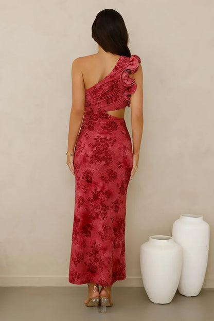 Mystique Beauty One Shoulder Maxi Dress