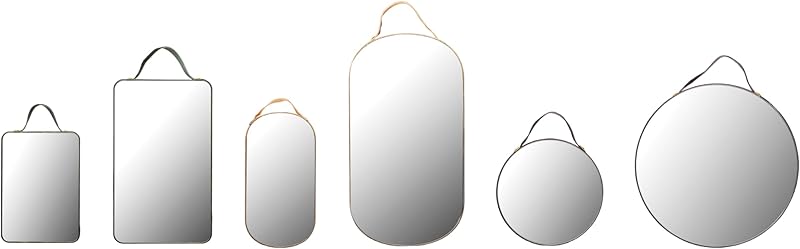 Various Velvet Edged Wall Mirrors Multicolor Set of 6