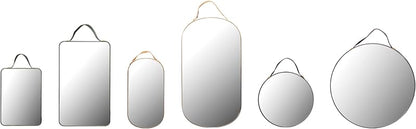Various Velvet Edged Wall Mirrors Multicolor Set of 6