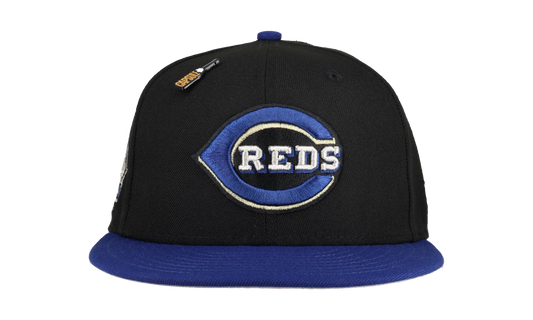 59FIFTY Cincinnati Reds New Years Collection Riverfront Stadium Patch Fitted Hat "Black / Grey" 123451293552