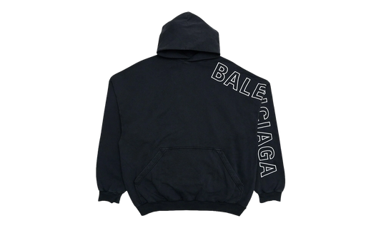 Embroidered Outline Logo Hooded Sweatshirt "Washed Black White" 739024 TOVV2 9034
