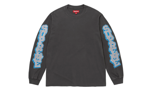 Cracked Sleeve Long Sleeves Top "SS26 - Washed Black" SU27435