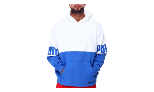 Power Colorblock Fleece Hoodie "Nebulas Blue / White" 846795 75