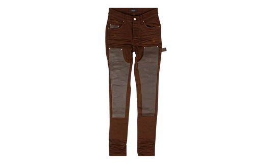 Denim Leather Workman Pants "Brown" MDS121 210