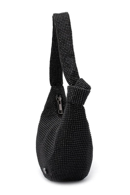 Jessica Crystal Mesh Bag - Black