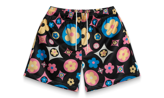 Flower Shorts "Black / Multi" BS63