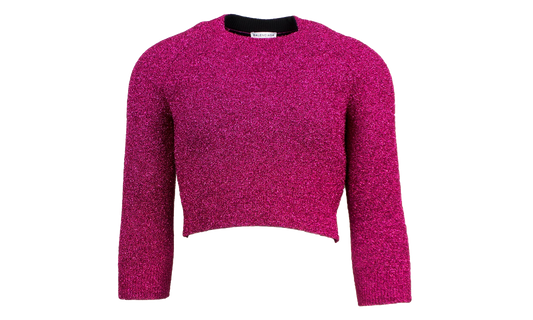 Cropped Crewneck Sweater "Pink Metallic" 482209 T6092 4407