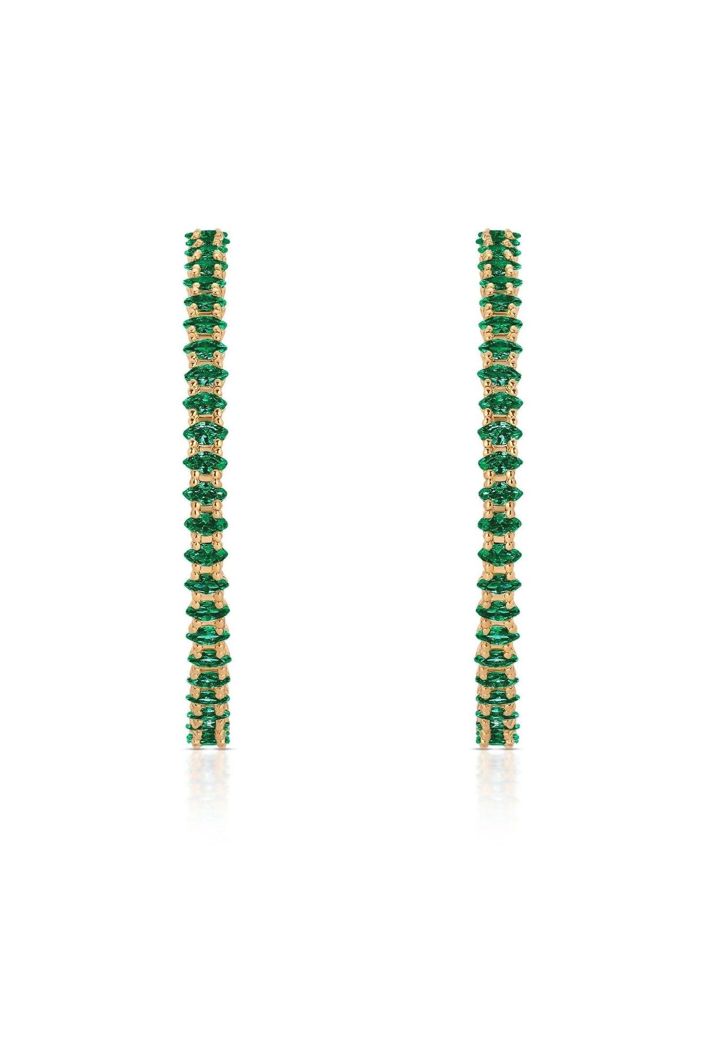 Emerald Marquise Hoop Earrings
