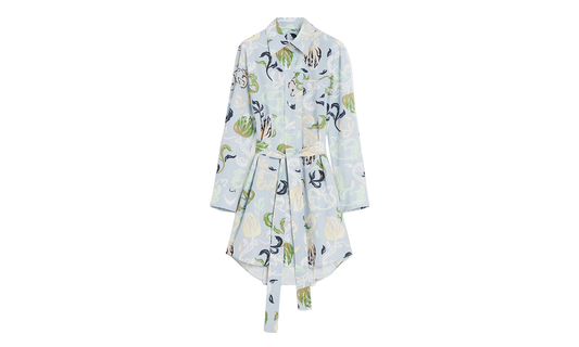 ABSTRACT PRINT TIE-WAIST DRESS "Azur" RW DR0040 5949 E24 270