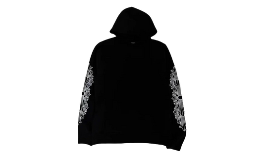 Cashmere Embroidered Floral Sleeve Pullover Hoodie "Black" CHRM1012