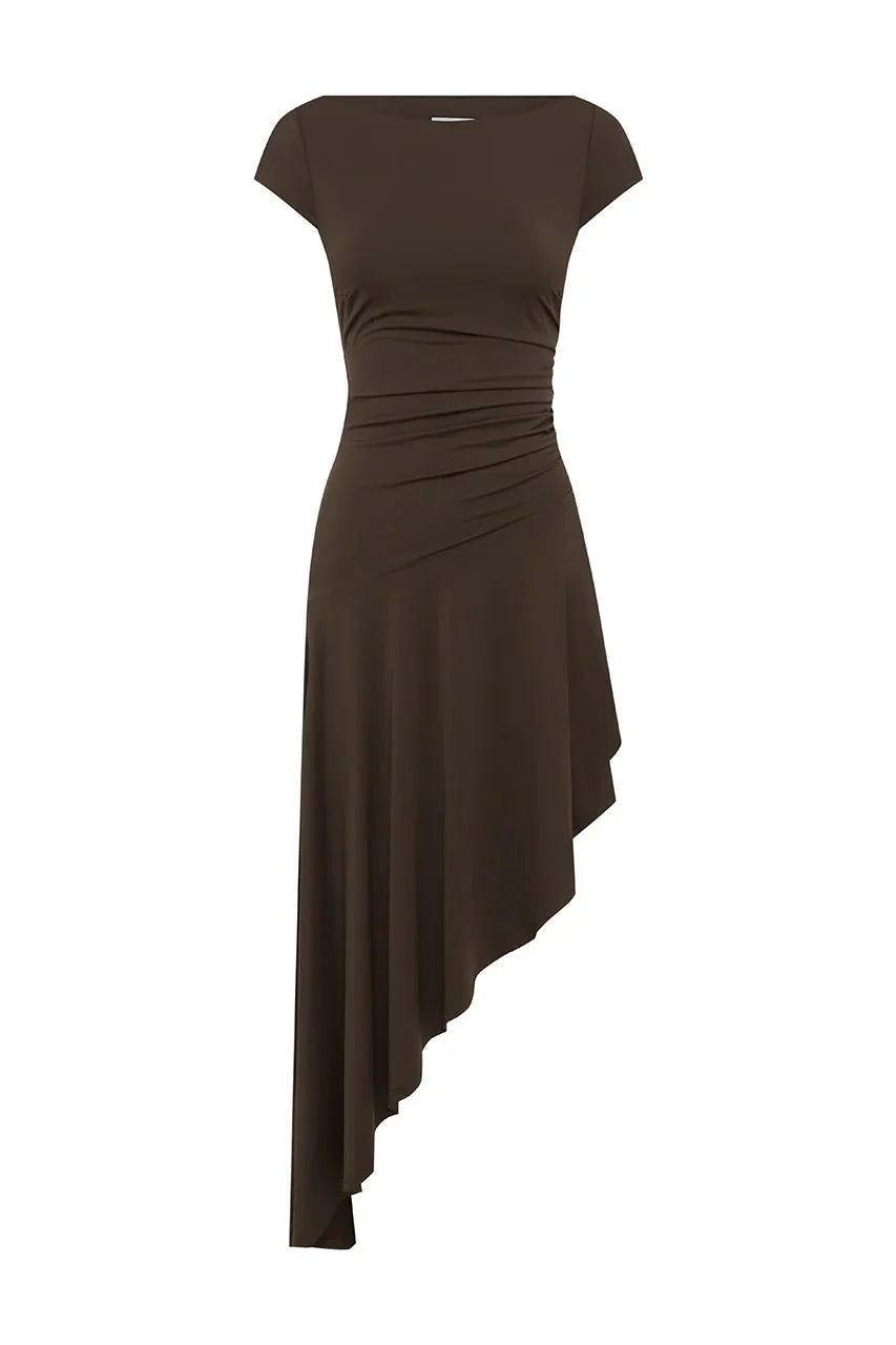 Lui Midi Dress - Bitter Chocolate