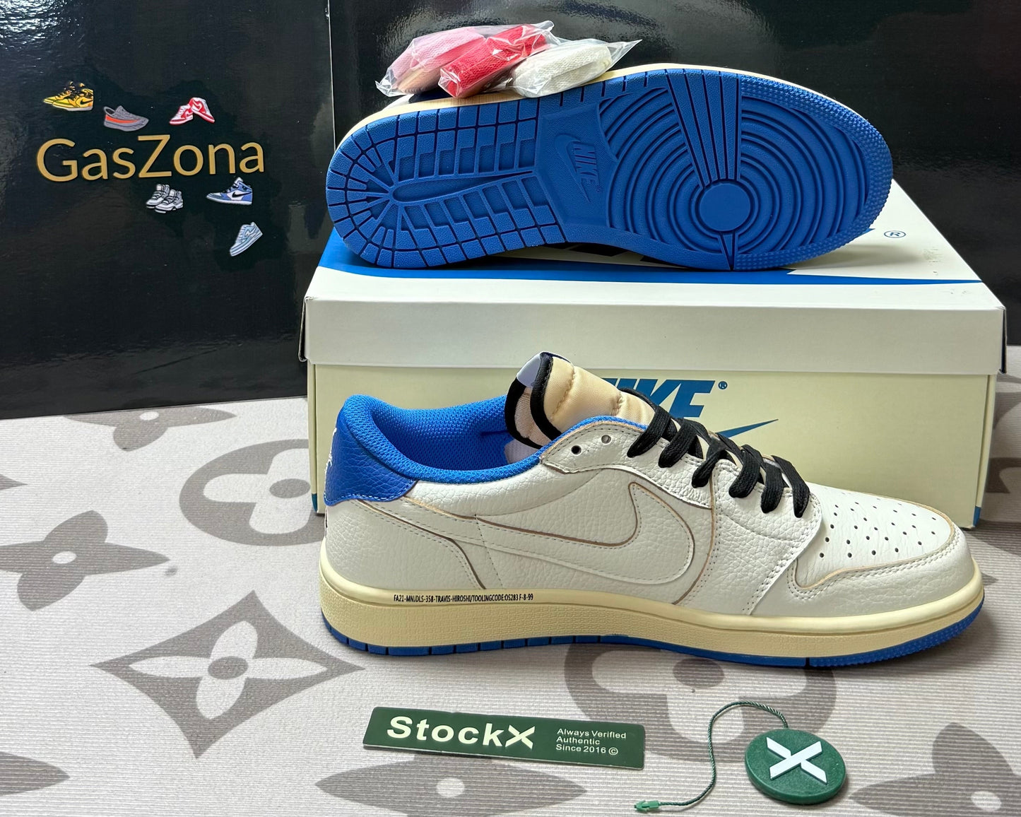 1 Retro Low OG SP Fragment x Travis Scott Sail Military Blue