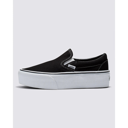 Classic Slip-On Stackform Shoe in Black Classic White